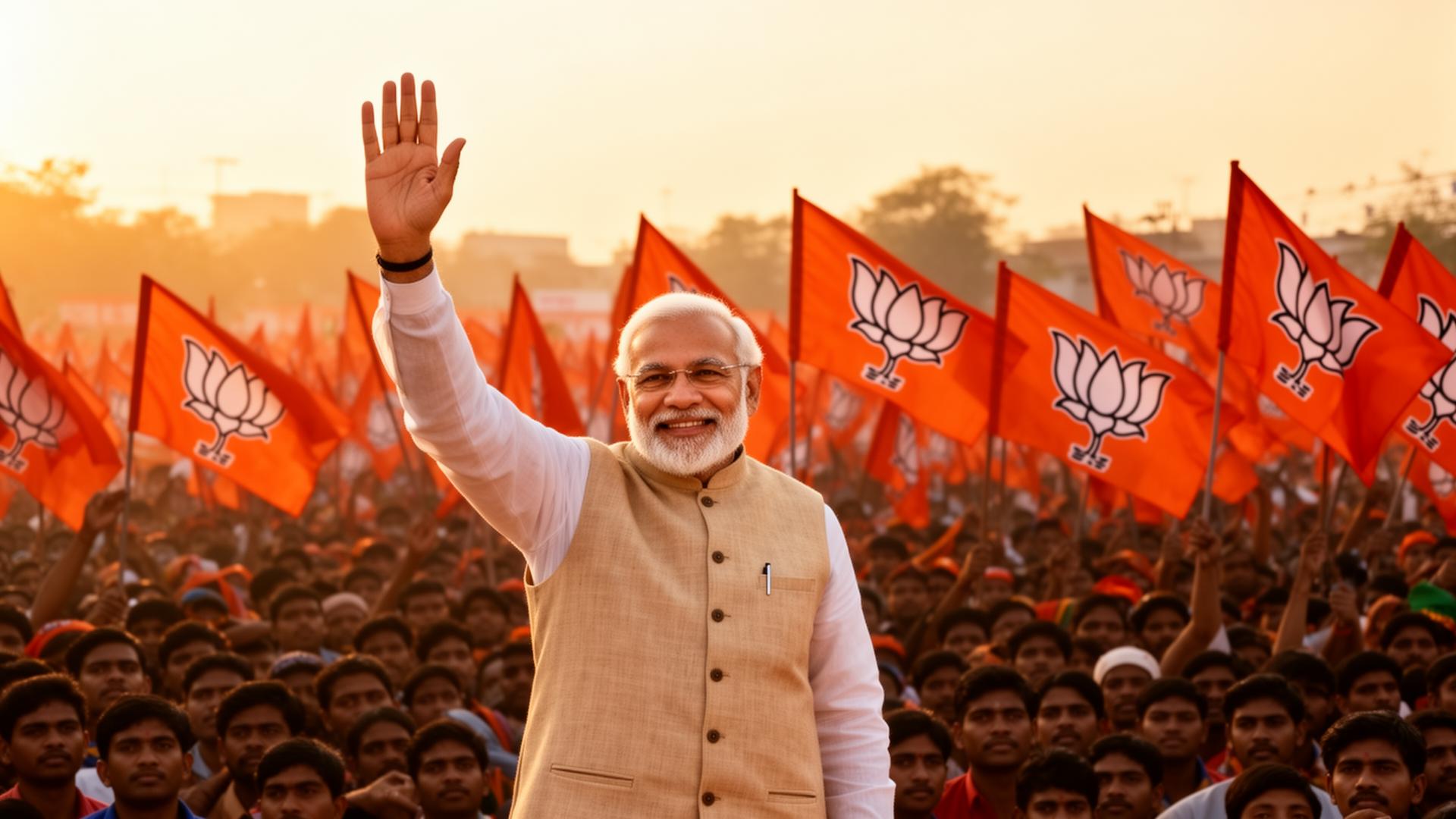 Prime Minister Narendra Modi addressing a BJP rally